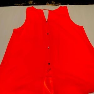 Coral blouse with buttons in back